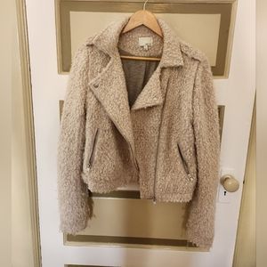 Greylin fuzzy moto jacket